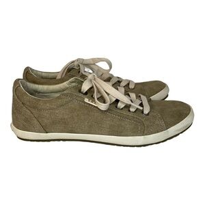 Taos Star Sneakers Womens Size 8 Khaki Wash Canvas Low Top Shoes STA-12844